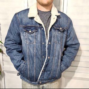 Gap Men’s Vintage Denim Jacket Shearling Lined (S)